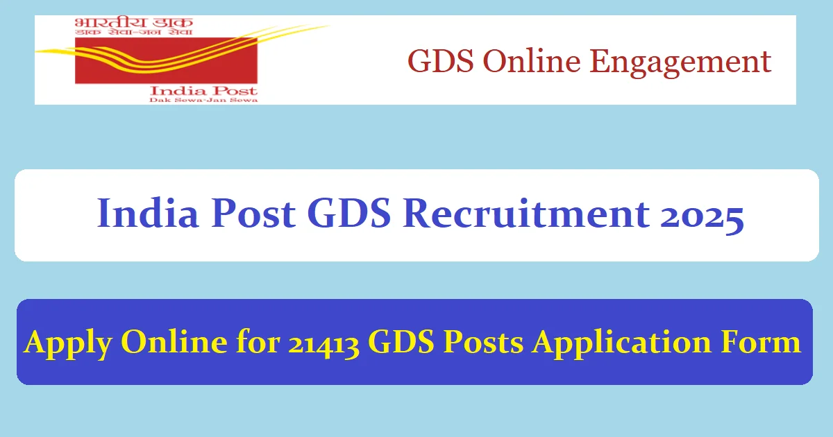 India Post GDS Recruitment 2025 Online Apply