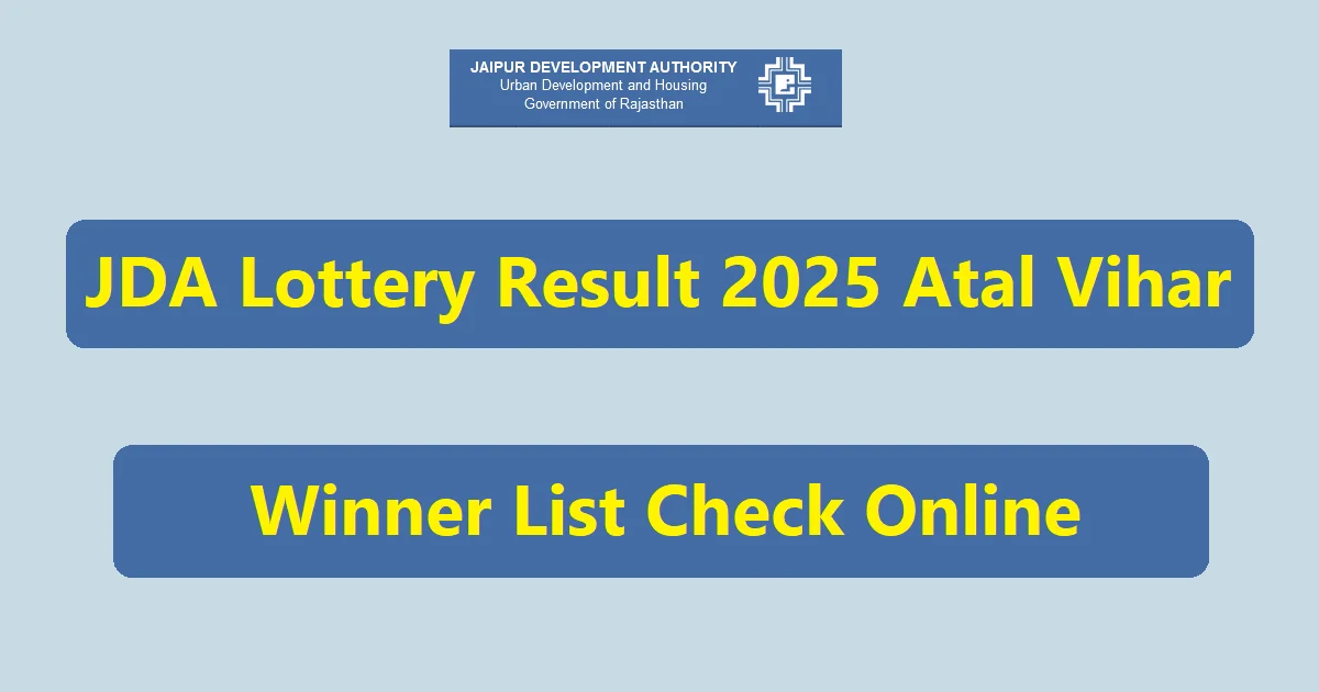 JDA Lottery Result 2025 Atal Vihar PDF